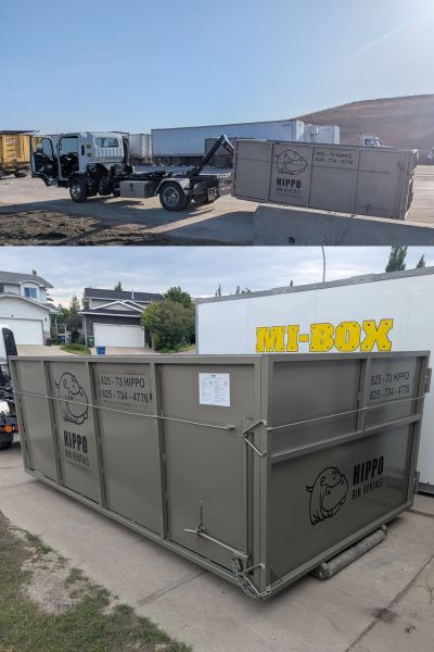 Airdrie Dumpster Rentals Hippo Bins driveway and yard